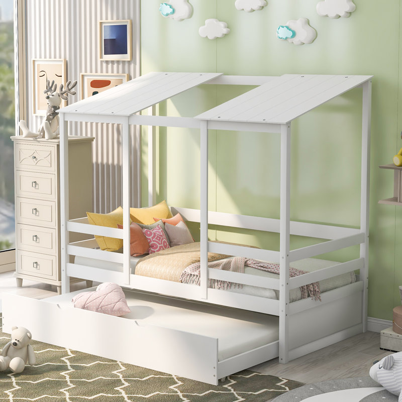 Harper Orchard Twin Canopy Bed with Trundle Wayfair